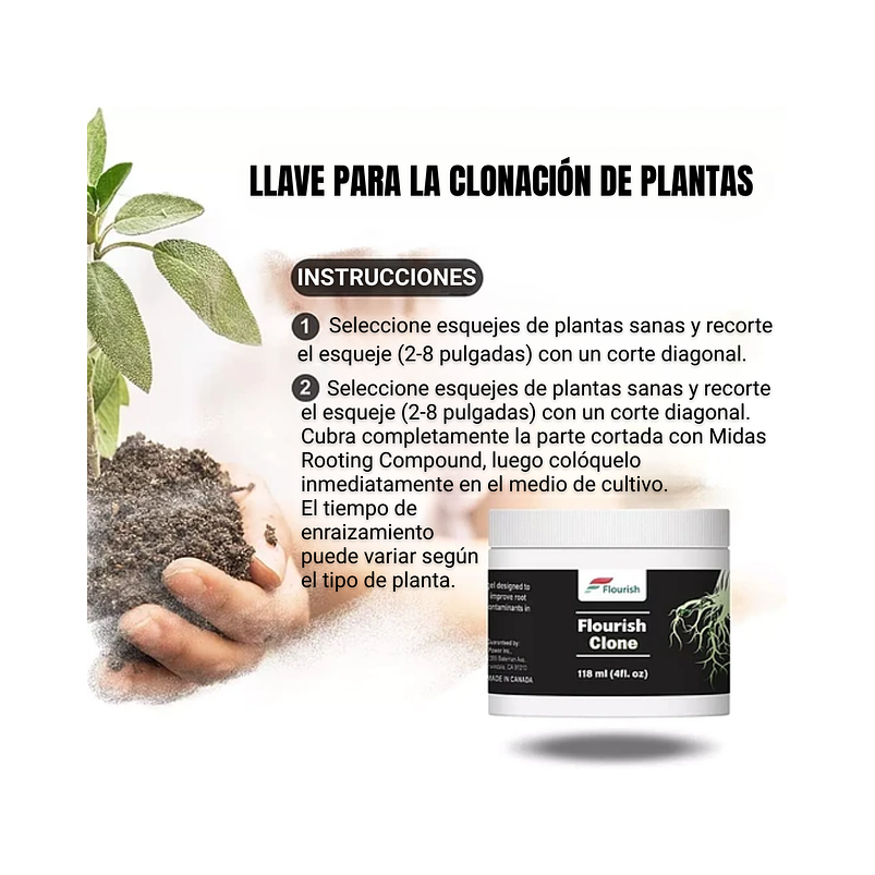 Agente Clonador Gel Hormonal de Enraizado en Gel x4oz 2