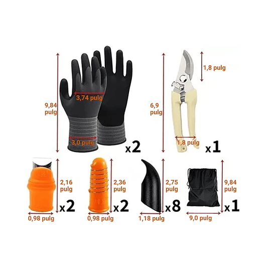 Guantes de Jardinería x2 Pares más garras y Herramientas 4