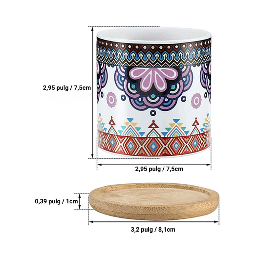 Juego Macetas Cerámica Premium Cactus y Suculentas x4 Unidades 3