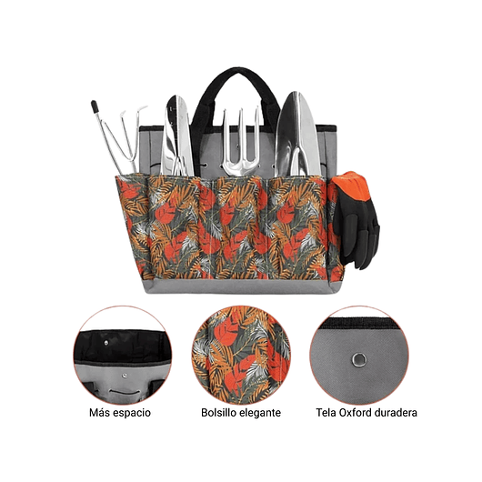 Kit Premium Herramientas Jardín en Acero X10 Piezas más Bolso 2