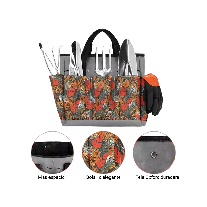 Kit Premium Herramientas Jardín en Acero X10 Piezas más Bolso 2