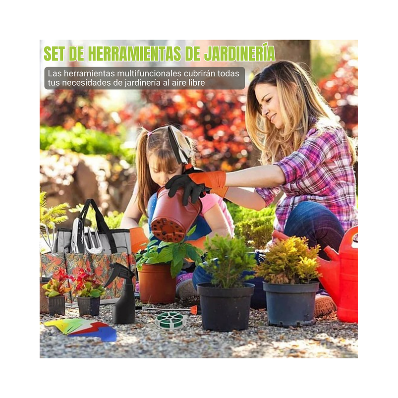 Kit Premium Herramientas Jardín en Acero X10 Piezas más Bolso 3