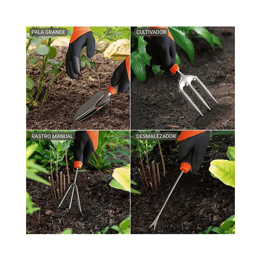 Kit Premium Herramientas Jardín en Acero X10 Piezas más Bolso 4