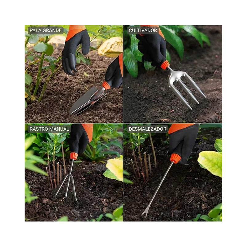 Kit Premium Herramientas Jardín en Acero X10 Piezas más Bolso 4