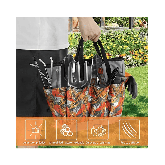 Kit Premium Herramientas Jardín en Acero X10 Piezas más Bolso 6