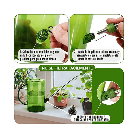 Regadera Plastica Plantas Premium Salida en Acero más Spray x1 litro Mas Botella de Apretar 9