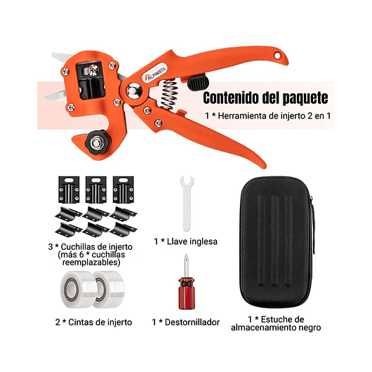 Kit Herramientas de Injerto y Corte Para Plantas Naranjado 2