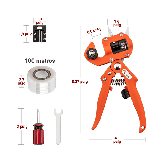 Kit Herramientas de Injerto y Corte Para Plantas Naranjado 3