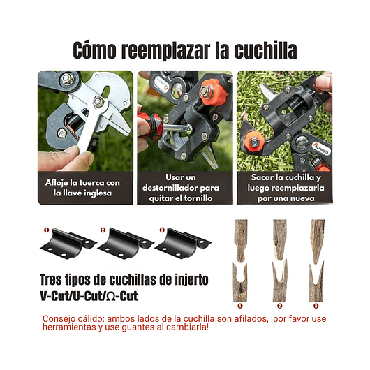 Kit Herramientas de Injerto y Corte Para Plantas Naranjado 5