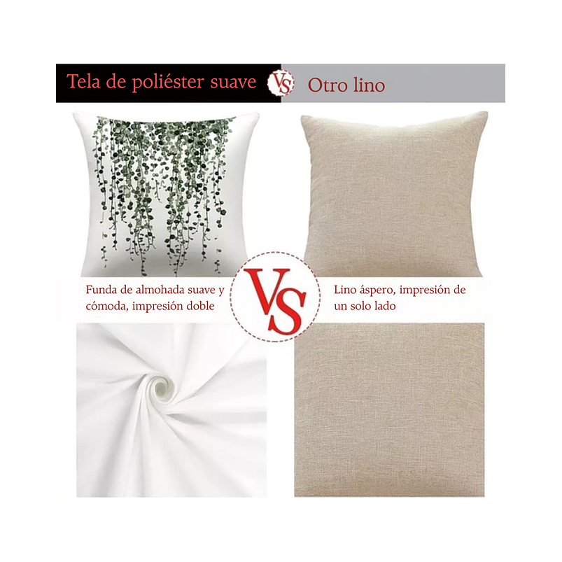 Juego x4 Unidades Fundas de Cojines 45cm x45cm Suaves 6