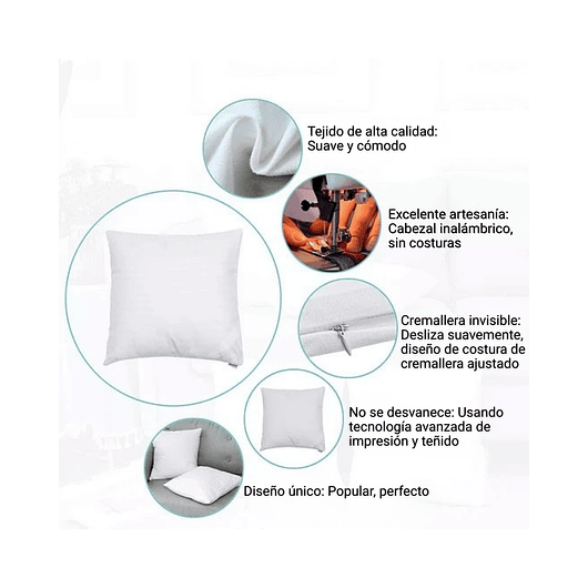 Juego x4 Fundas de Cojines 45cm x 45cm Decorativos Extra Suave 7
