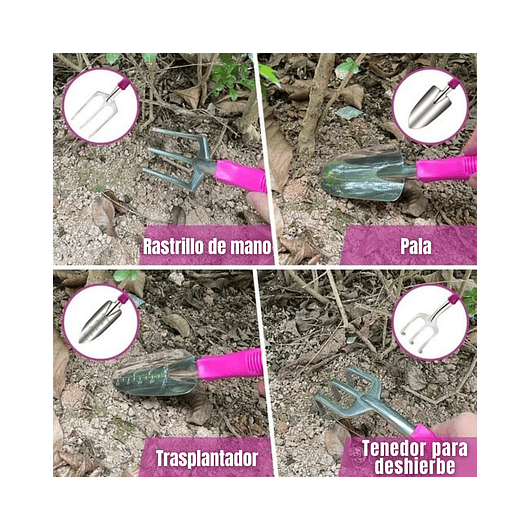 Kit Herramientas Suculentas Cactus x14 Piezas más bolso Premium 4