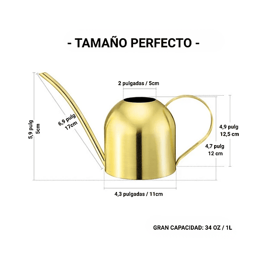 Regadera de Plantas x1 Litro en Acero Inoxidable 4