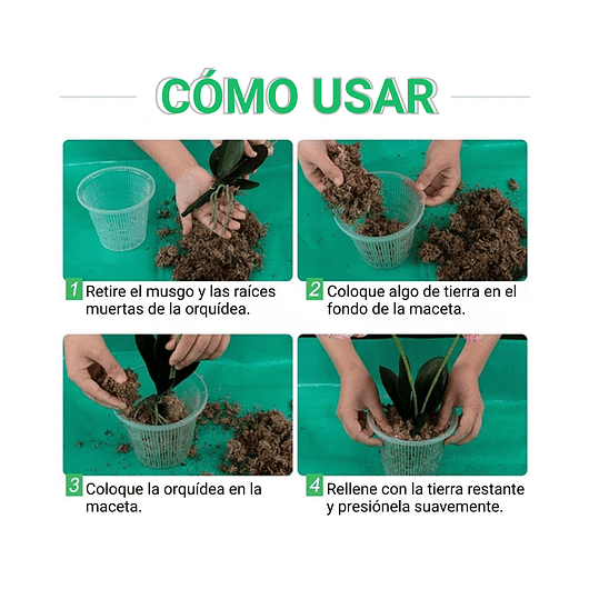 Macetas Siembra Orquídea Plástica x01 Unid Transparente 14cm 5