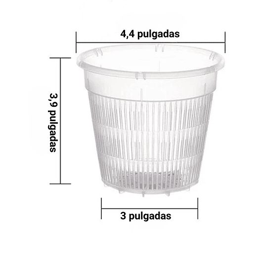 Macetas Siembra Orquídea Plástica x01 Unid Transparente 11cm 3