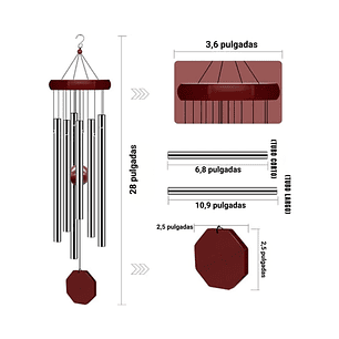 Campana de Viento Decoración de Jardín x6 Tubos en Aluminio