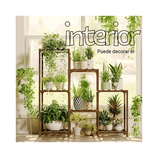 Soporte Estante De Plantas 3 Niveles En Madera Natural 3