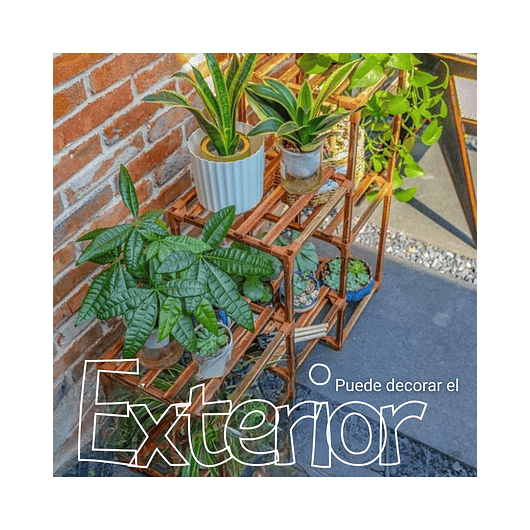 Soporte Estante De Plantas 3 Niveles En Madera Natural 6