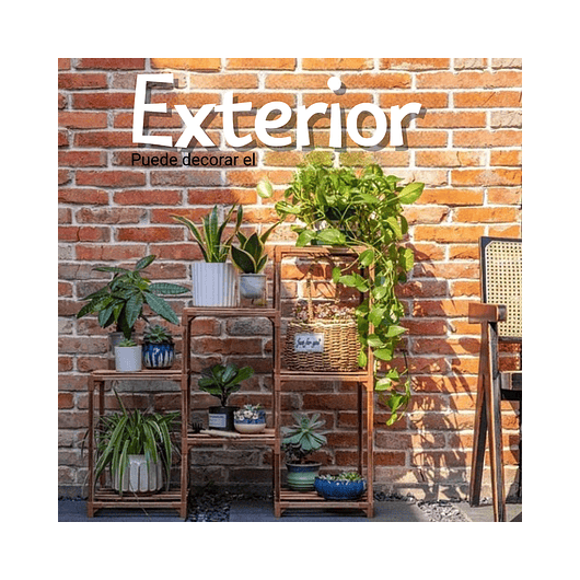 Soporte Estante De Plantas 3 Niveles En Madera Natural 7