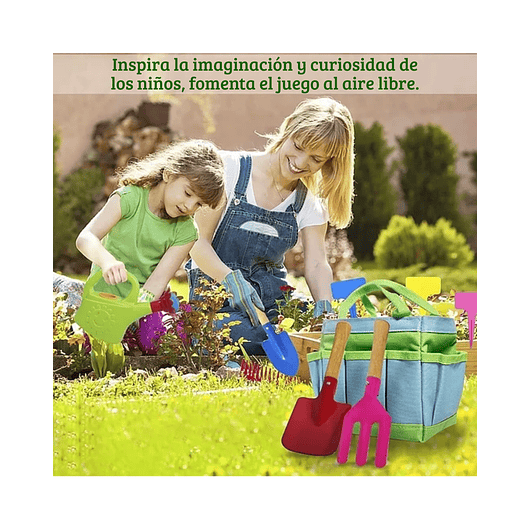 Kit Herramientas Jardinería Para Niños x8 Piezas Real Tools 5