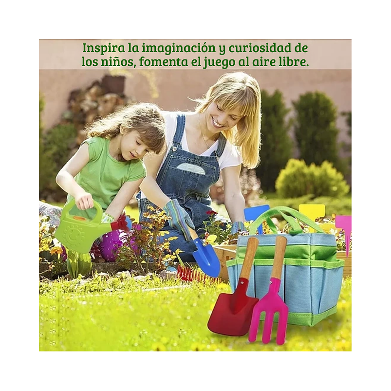 Kit Herramientas Jardinería Para Niños x8 Piezas Real Tools 5