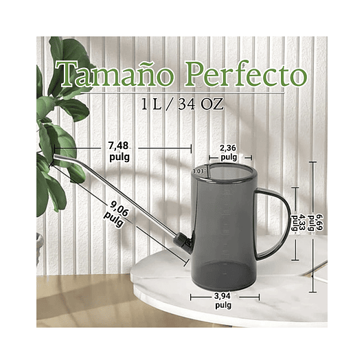 Regadera Plantas Premium x1 Litro Salida Larga En Acero 2