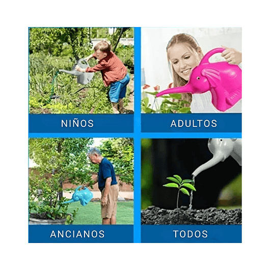 Regadera Forma Elefante Rosada Por 1 Litro Plastica Rigido 2