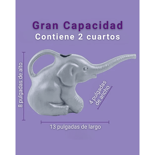 Regadera Forma Elefante Rosada Por 1 Litro Plastica Rigido 3