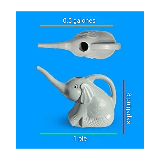 Regadera Forma Elefante Rosada Por 1 Litro Plastica Rigido 4