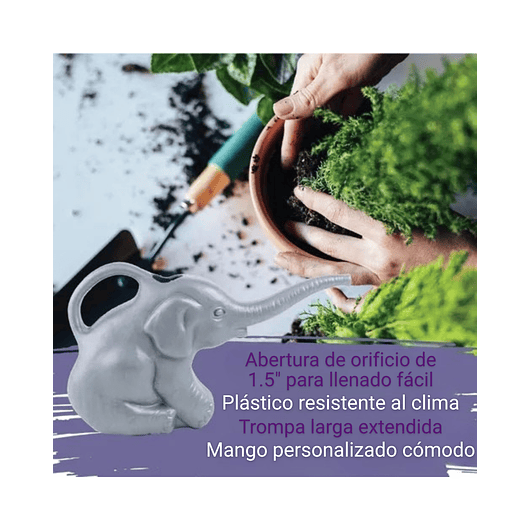 Regadera Forma Elefante Rosada Por 1 Litro Plastica Rigido 5