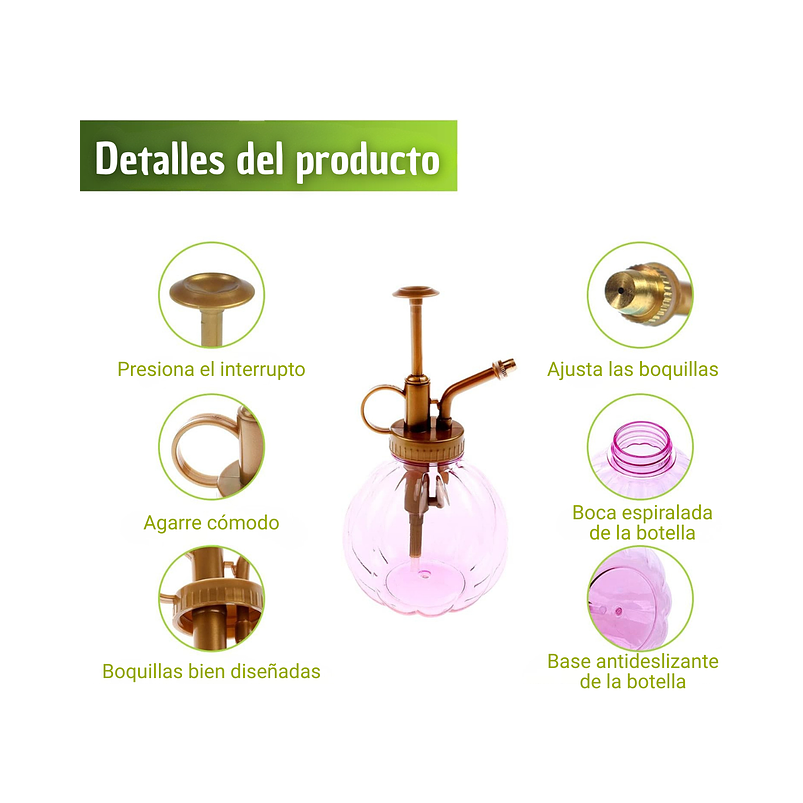 Regadera Spray Vintage Plastica X350ml Bomba Rociadora Atomi  3