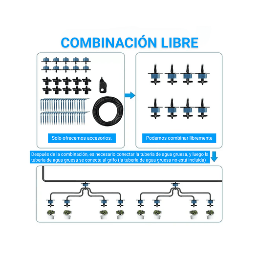 Kit Riego Por Goteo Plantas En Maceta X20mtrs 1/8 - 2