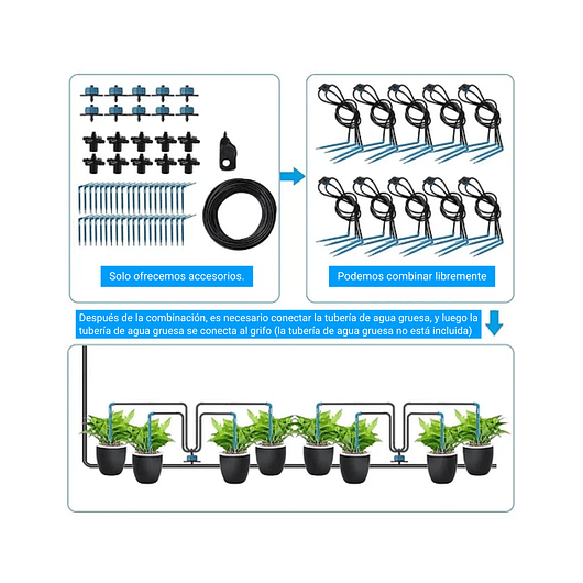 Kit Riego Por Goteo Plantas En Maceta X20mtrs 1/8 - 6