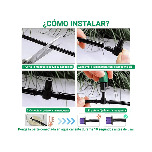 Kit Sistema Riego Jardín Goteo 163piezas-40mtrs- 1/4 -30boq 2