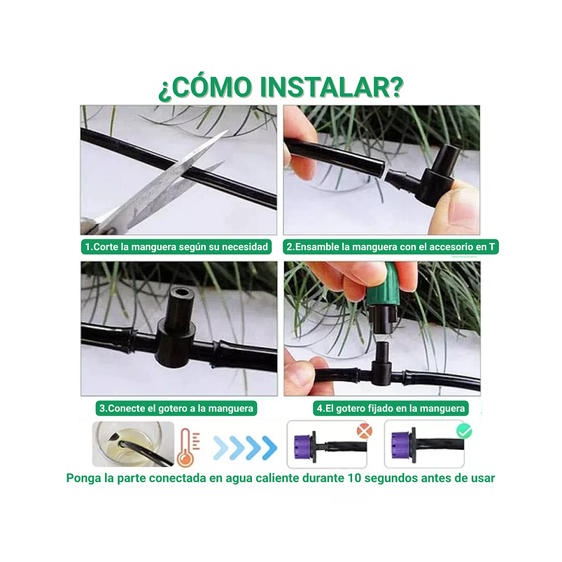 Kit Sistema Riego Jardín Goteo 163piezas-40mtrs- 1/4 -30boq 2