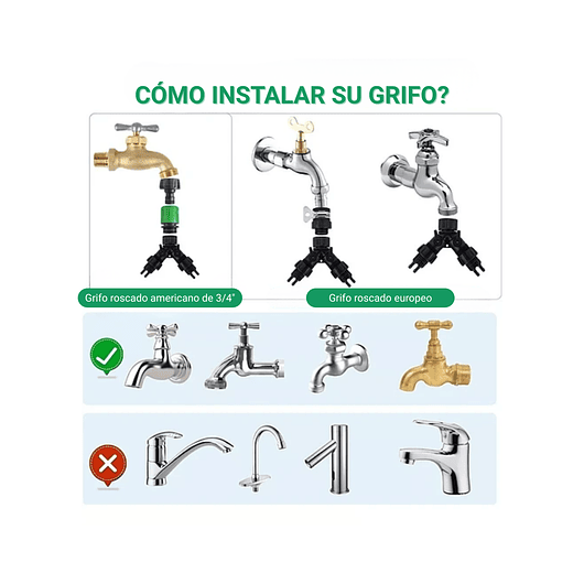 Kit Sistema Riego Jardín Goteo 163piezas-40mtrs- 1/4 -30boq 5