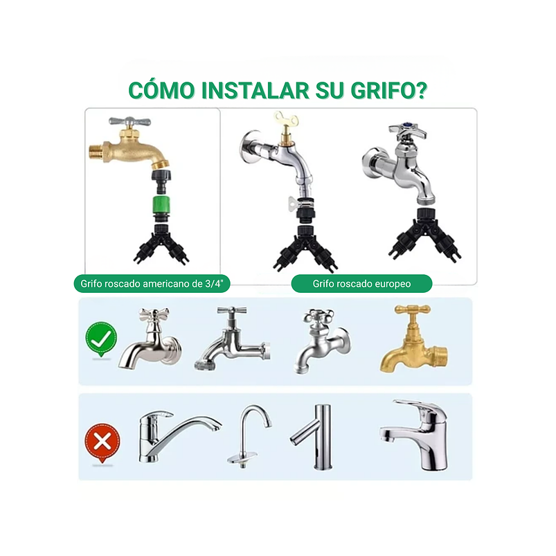 Kit Sistema Riego Jardín Goteo 163piezas-40mtrs- 1/4 -30boq 5