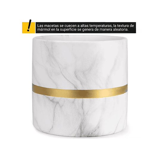 Juego Maceta Cerámica X2unid Diseño Mármol 13 Y 15cm Alto C/ 4
