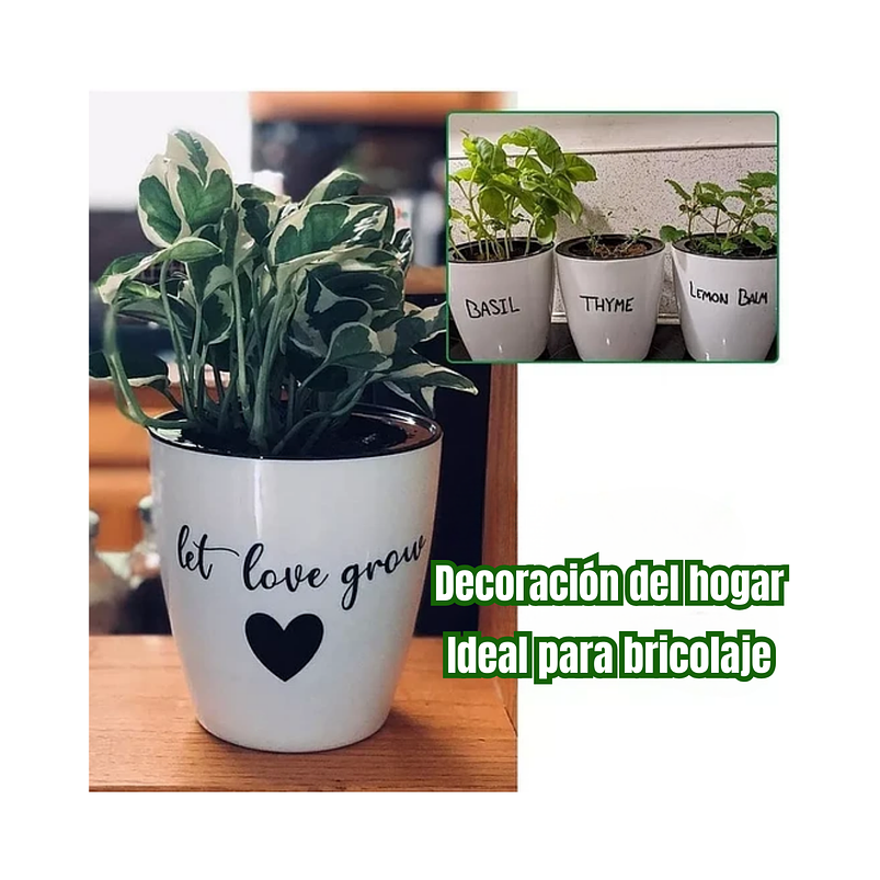 Maceta Plastica Con Sistema Autoriego 10cm Alto 9cm Diametro Blanco 5