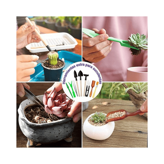 Kit Full Herramientas Jardín Siembra x62 piezas Aluminio más Bolso 9