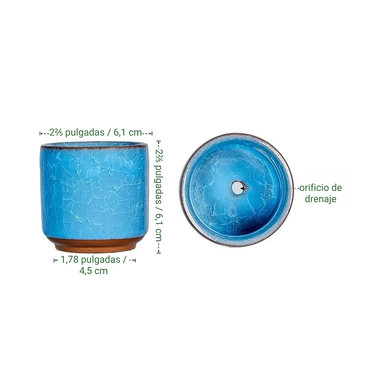 Juego Macetas X8unid Cerámica Fina 6cm Diamx6cm Alto Colores 2