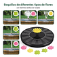 Fuente De Luz Solar Baño De Aves 5 Boquillas Forma Flor 16cm - Miniatura 5