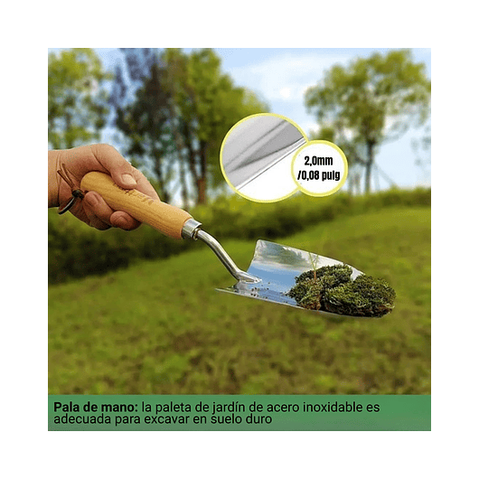 Kit Herramientas Jardin X3; Pala Rastrillo Palín Acero Inox 5