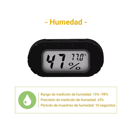 Mini Termometro Hidrómetro Lcd F° Interior De Jardín 4
