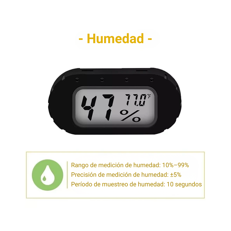 Mini Termometro Hidrómetro Lcd F° Interior De Jardín 4