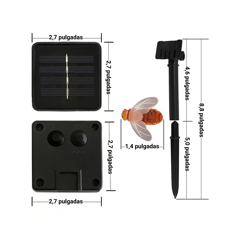 Luces Solar Led Abejas Impermeable Guirnalda Decoración de Jardin 6