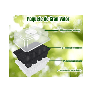Bandeja De Germinar 12 Celdas,domo,control Temp X5 Unidades