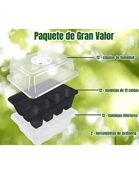 Bandeja De Germinar 12 Celdas,domo,control Temp X5 Unidades