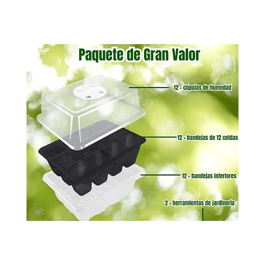 Bandeja De Germinar 12 Celdas,domo,control Temp X5 Unidades 2