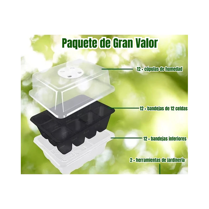 Bandeja De Germinar 12 Celdas,domo,control Temp X5 Unidades 2